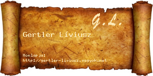 Gertler Líviusz névjegykártya